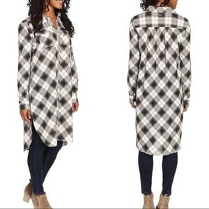 Women's prAna Medium Flint Plaid Maxi Shirt